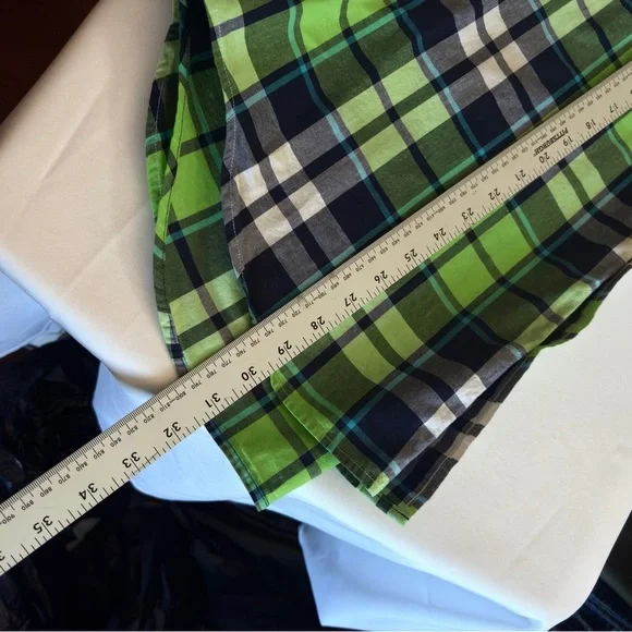 American Eagle Outfitters Prep Fit Green and Blue Plaid Men's Shirt​ - Picture 10 of 11